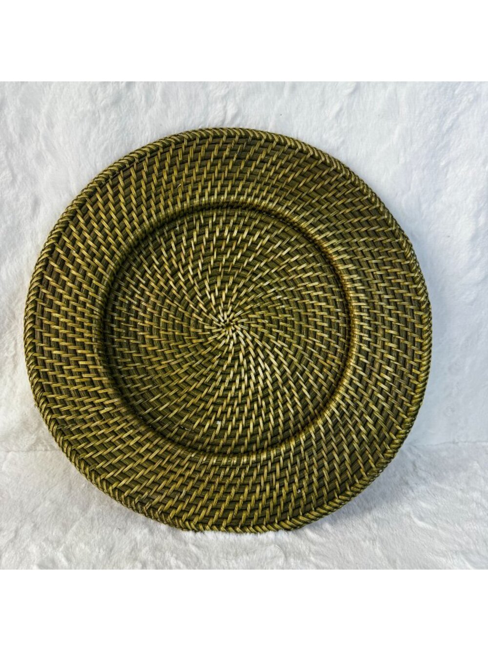Vintage Round Rattan Wicker Charger Plate 13” Natural Woven Beach BOHO